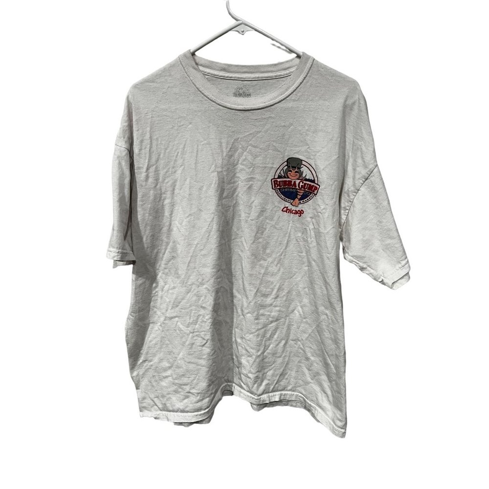 Bubba Gump Men's Vintage Short Sleeve Spiral Words Graphic T-Shirt White Size XL